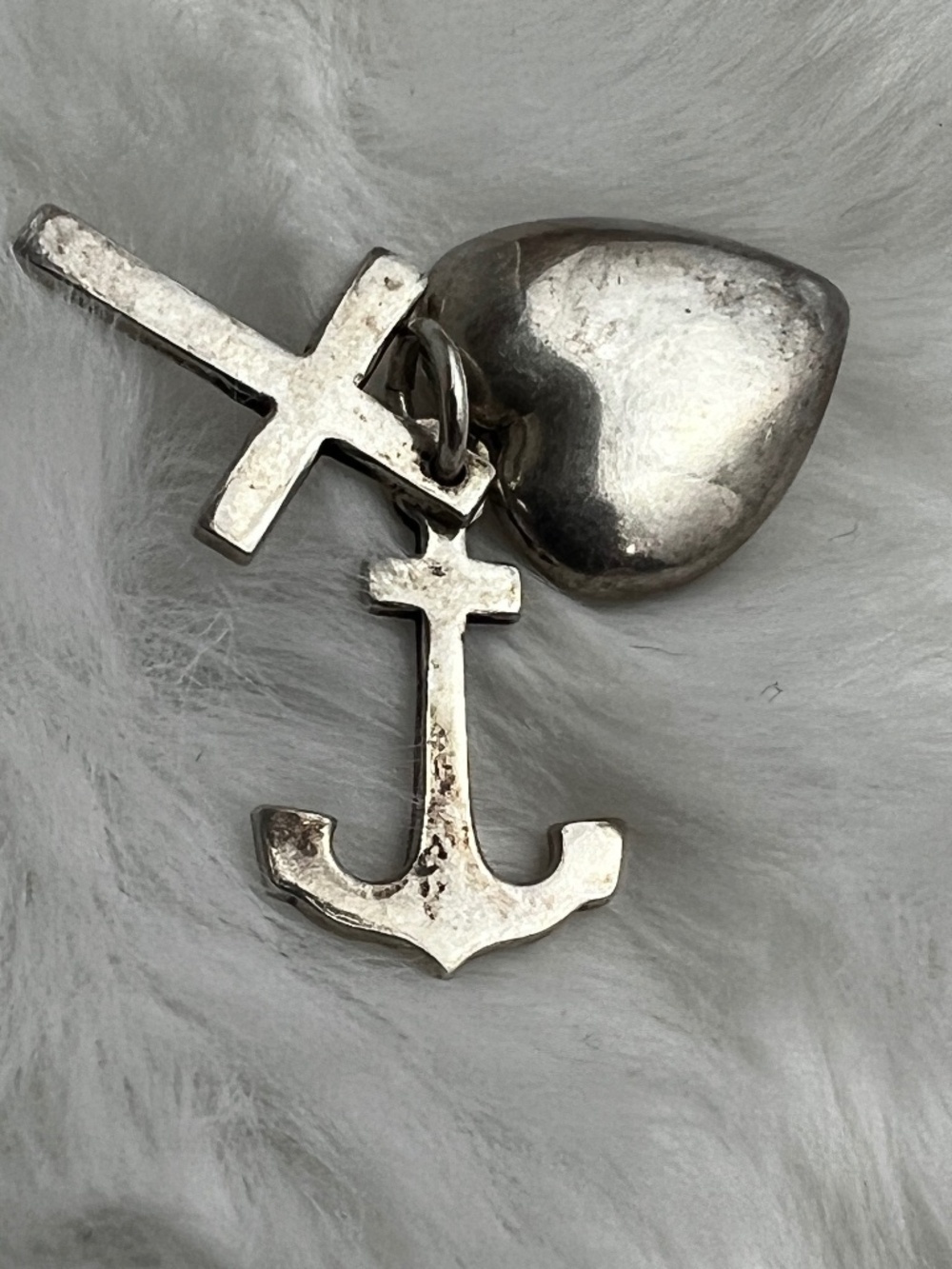 Vintage Ladye Fayre Faith Love Hope Sterling Pendant/Charm